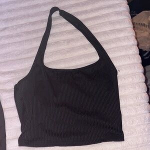 Black Halter Neck Women's Top